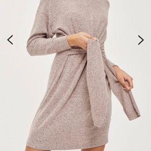 TopShop Tie front sweater dress
